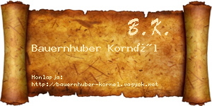 Bauernhuber Kornél névjegykártya