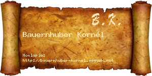 Bauernhuber Kornél névjegykártya